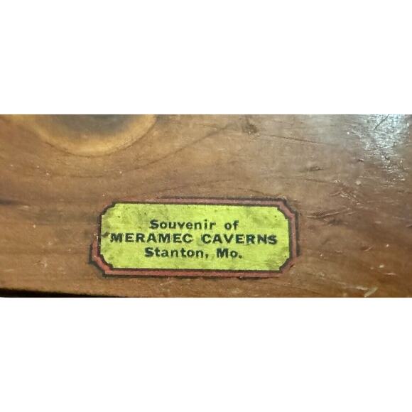 Meramec Caverns Missouri Stanton MO Wood Souvenir Box Trinket Jewelry VTG READ - Picture 3 of 12